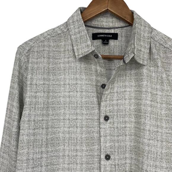 KENNETH COLE NWT Men's Long Sleeve Button Down Shirt Lightweight Gray Small - Picture 2 of 6